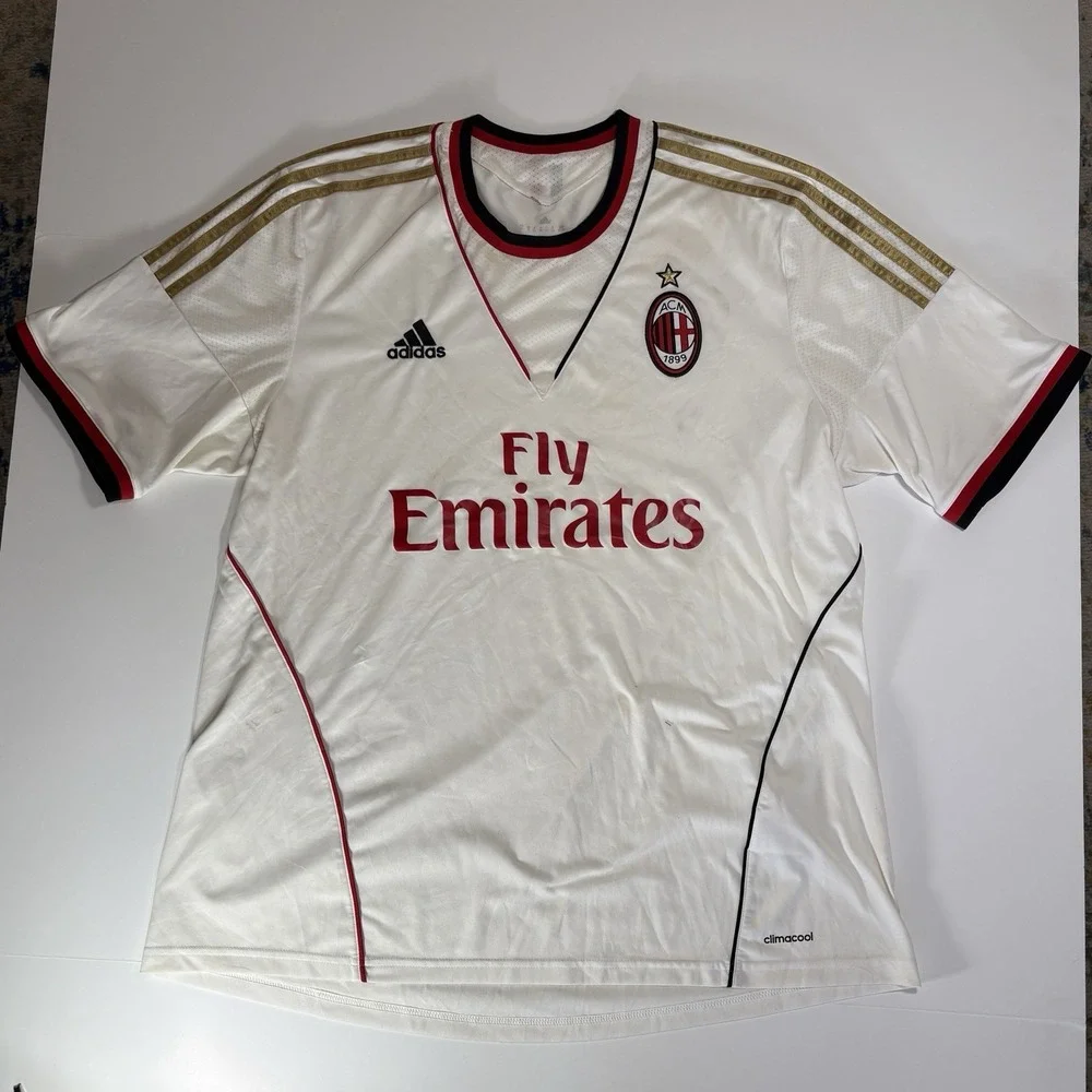 Adidas AC Milan White Away Soccer Jersey Size XL‎